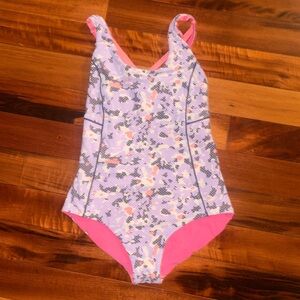 Girls Ivivva One-Piece Reversible Swimsuit - Pink and Purple